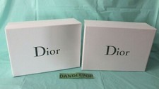 2 Dior Pebble Texture White Gift Boxes With Ribbon And Cards Black Lettering