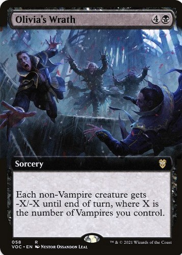 1 x Olivia's Wrath - Extended - Crimson Vow Commander - LP- Magic The Gathering