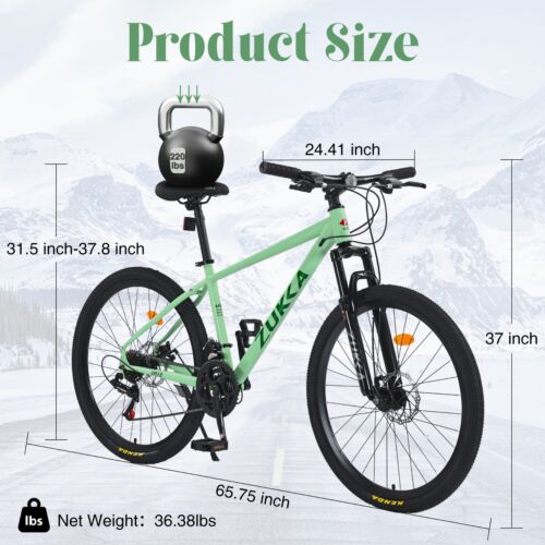 Mountain Bike for Men and Women 26 inch 24 Speed Suspension Fork KENDA Tires - Picture 9 of 28
