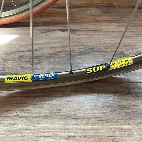 90s Custom Road Zipp Carbon World Class Ti Mavic 700C Wheelset 100 130 QR Gold - Picture 5 of 12