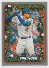 2024 Topps Holiday Silver Glitter #H124 George Springer - Toronto Blue Jays