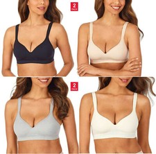 CAROLE HOCHMAN Seamless Comfort Bra Wire Free Molded Cups Comfort Straps 2 Pack