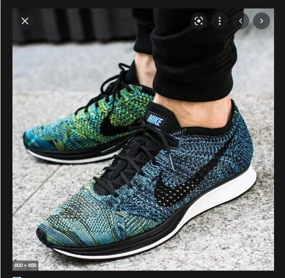 9 W NIKE FLYKNIT RACER BLUE GLOW YELLOW WHITE BLACK 526628 405 | eBay