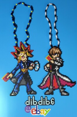 Yu-gi-oh kaiba yami yugi perler art hama kandi necklace rave edm edc plur 