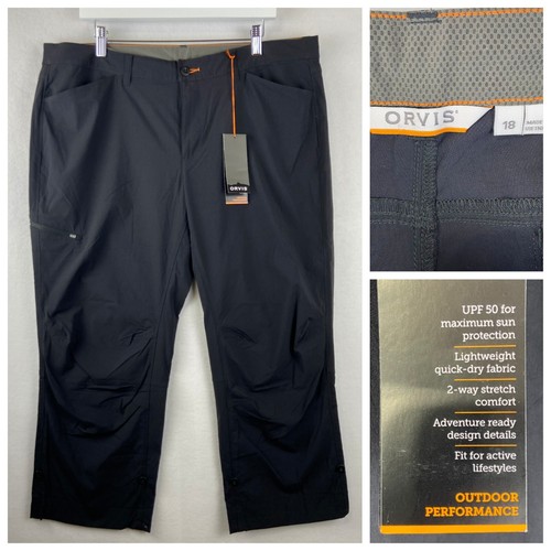 Orvis Womens Quick-Dry Stretch Capri Pants Sz 18 UPF 50 Hiking Outdoor Camping