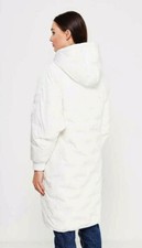 New Designer Love Republic White Down Puffed Dolman Sleeve Hooded Cocoon Coat M