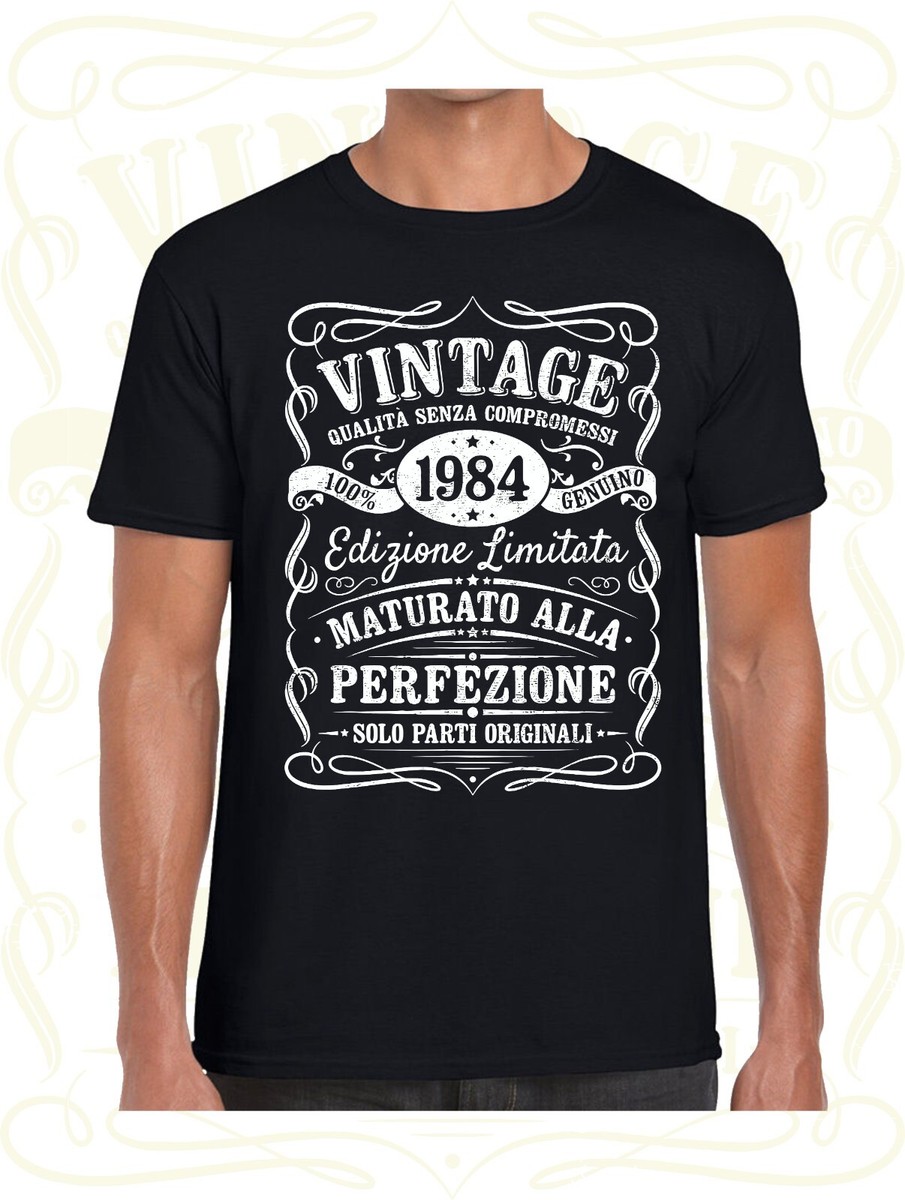 T-shirt uomo 1984 Vintage Idea Regalo per Compleanno Maglietta