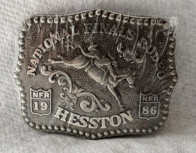 NEW 1986 HESSTON NATIONAL FINALS RODEO BELT BUCKLE