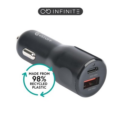eSTUFF W128449327 ES631031 INFINITE Car Charger 38W. 1 x USB-C + USB-A ~E~