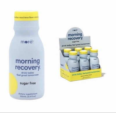 More Labs Morning Recovery Electrolyte Drink Supplement Lemon Sugar Free 6 Pack