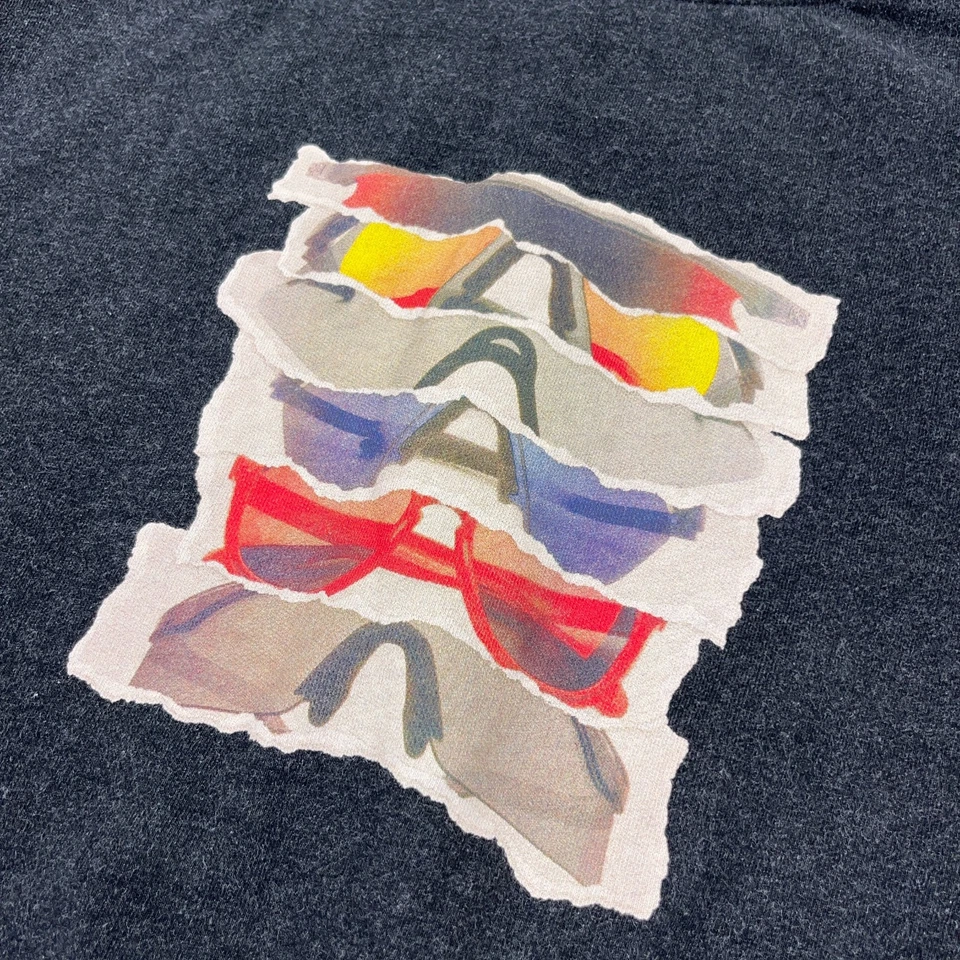 Óculos de sol Oakley moletom masculino cinza médio gola redonda Y2K streetwear ajuste personalizado - Imagem 3 de 4