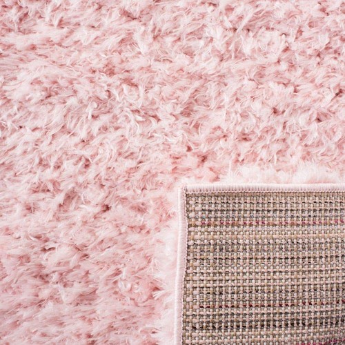 Madrid Shag Collection Area Rug - 3' Square, Blush, Solid Design, Non-Sheddin... - Picture 6 of 6