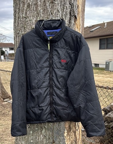 Eddie Bauer Puffer Jacket Medium Black ebtek 2000s Y2k Climbing Hiking - Picture 1 of 6