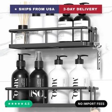 Shower Caddy Adhesive, Rustproof Shower Shelves for Inside Shower, Large Capacit