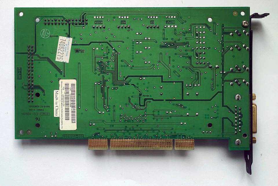 Diamond Monster Sound MX300 Aureal Vortex 2 AU8830A2 PCI Sound Card - Test OK! - Image 2 of 2