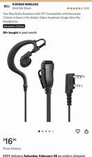 Two Way Radio Earpiece Walkie Talkie Headsets Single Wire Mic Quantity 8