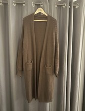 Longline chocolate brown cardigan