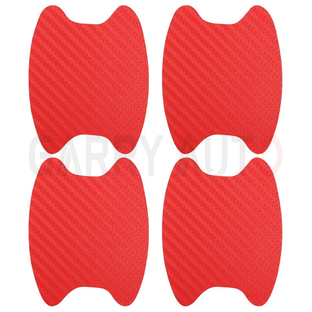 Red Carbon Fiber Car Door Handle Protector Film Anti Scratch Sticker 4PCs Set - product detail image 9