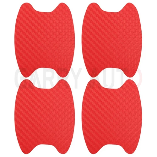 Red Carbon Fiber Car Door Handle Protector Film Anti Scratch Sticker 4PCs Set image 9