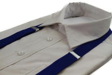 Boys Blue Matching Bow Tie  Suspender Set Kids Unisex Dress Up Wedding Royal