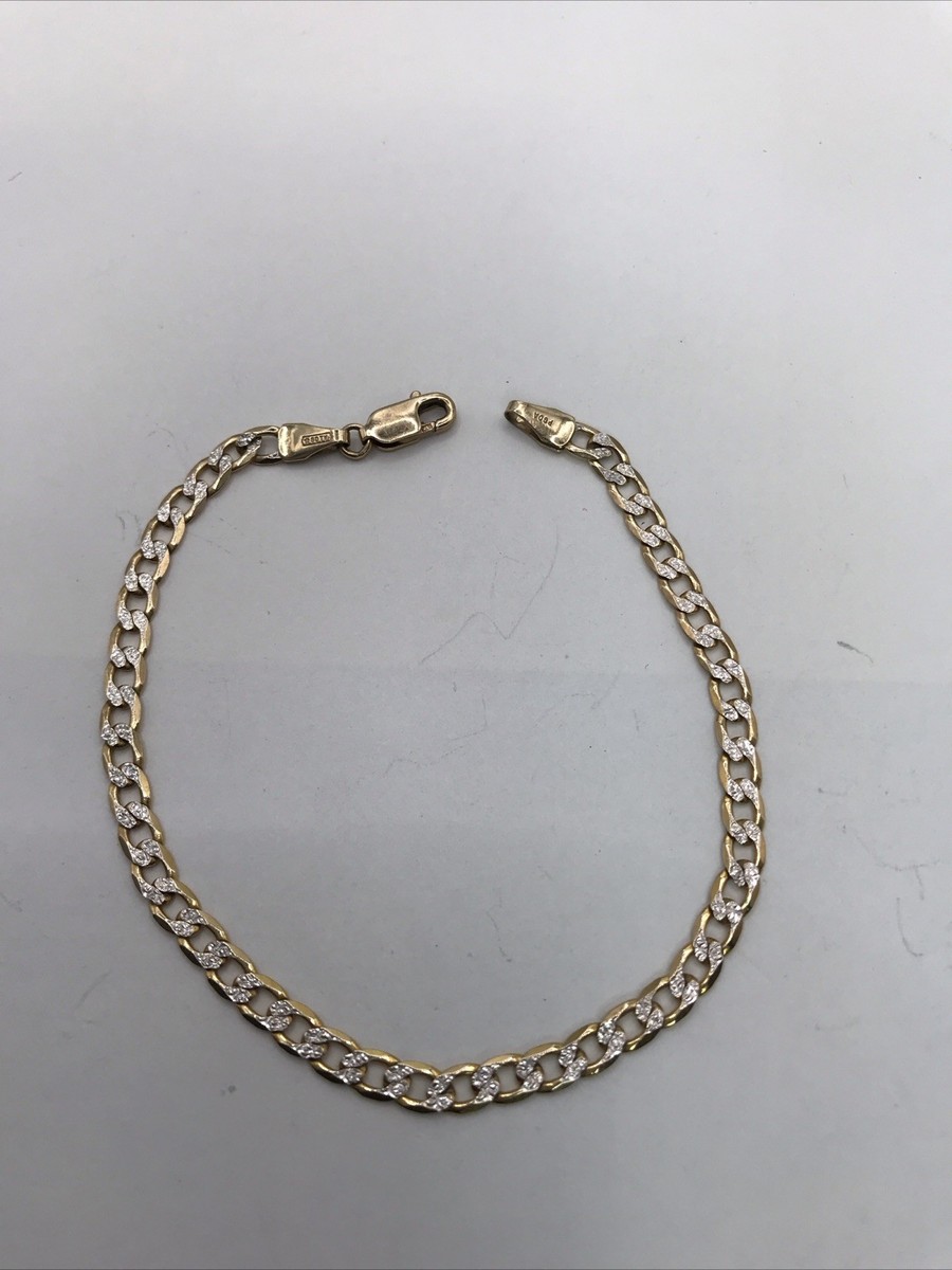 ブレスレット Italy 10k YG Italy PGDA Dainty 417 10k Yellow Gold 7” Chain Bracelet ⭐️GOTV