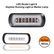 Halo Ring, Dual Function, Amber LED Strobe & White Marker Light R65 Flashing