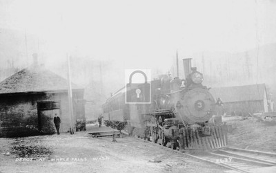 Railroad Train Station Depot Maple Falls Washington WA - Reprint