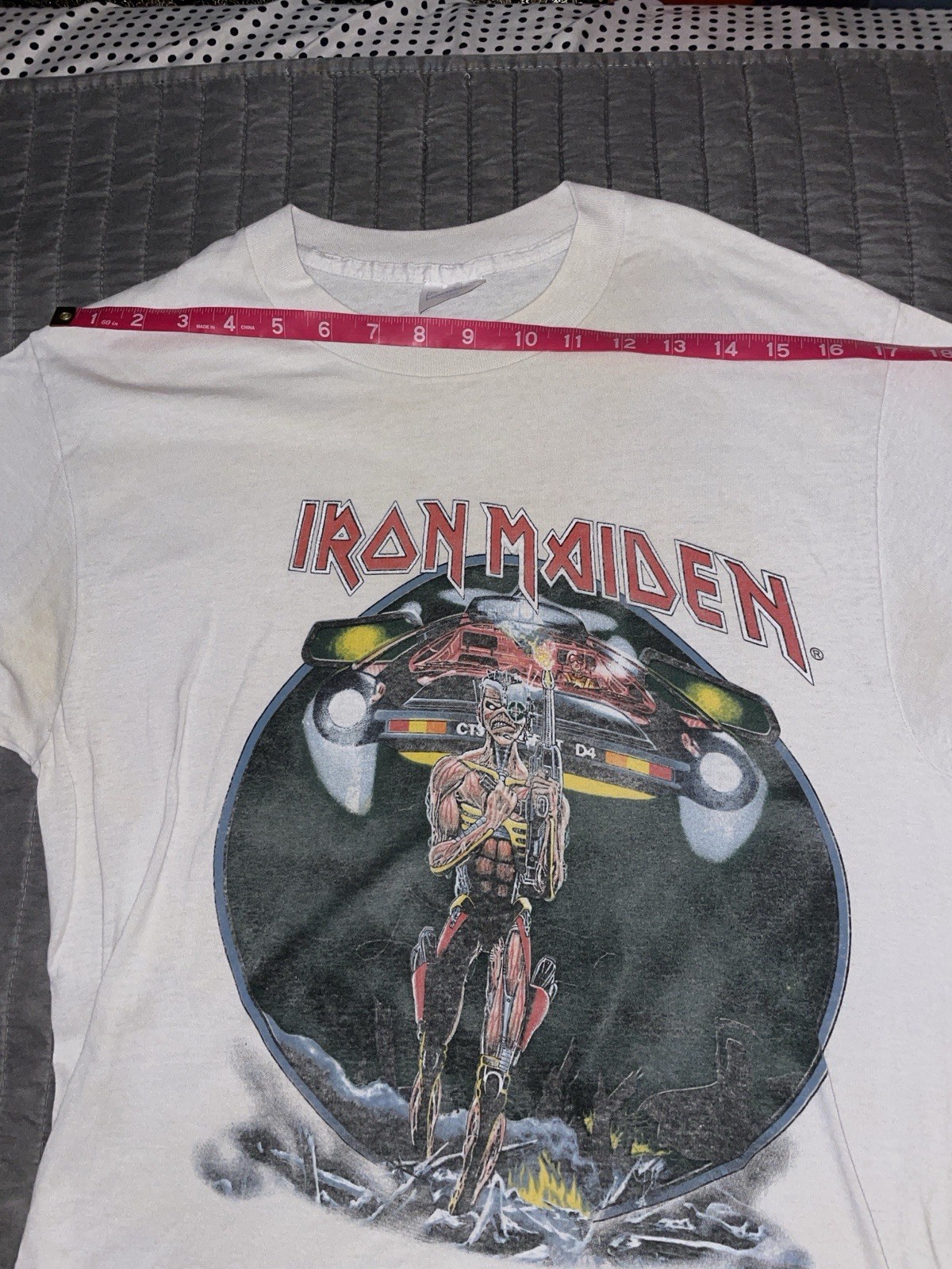 Vintage 1987 Iron Maiden Somewhere On Tour Eddie Lives Metal T Shirt Adult L image 10
