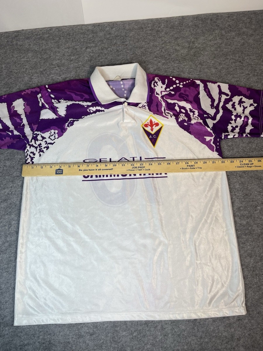 Vintage 90s Fiorentina Sammontana Jersey Italy Purple White Soccer