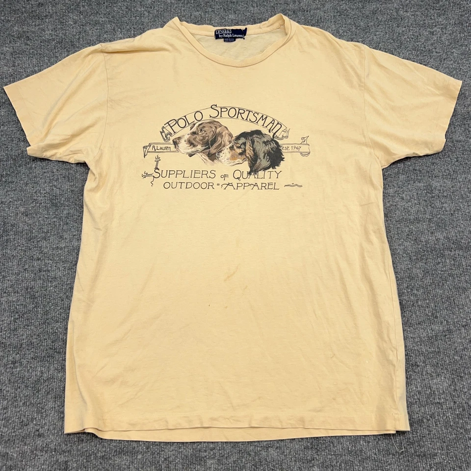 Vintage Ralph Lauren Polo Sportsman Shirt Mens L Made in USA Single Stitch 90s - Image 2 of 4