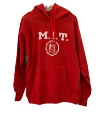 Vtg 80s Champion MIT Hoodie Medium Red Raglan Made in USA MIT Seal Sweatshirt#86