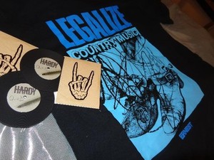 ERNEST Medium Legalize Country Music T-Shirt+HARDY Quit Coasters Set! Both New!