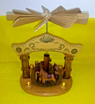 SELTEN AUSGEFALLEN VINTAGE RETRO HOLZ PFERDE KARUSSELL DEUTSCHE PYRAMIDE WEIHNACHTSKERZEN ETC.