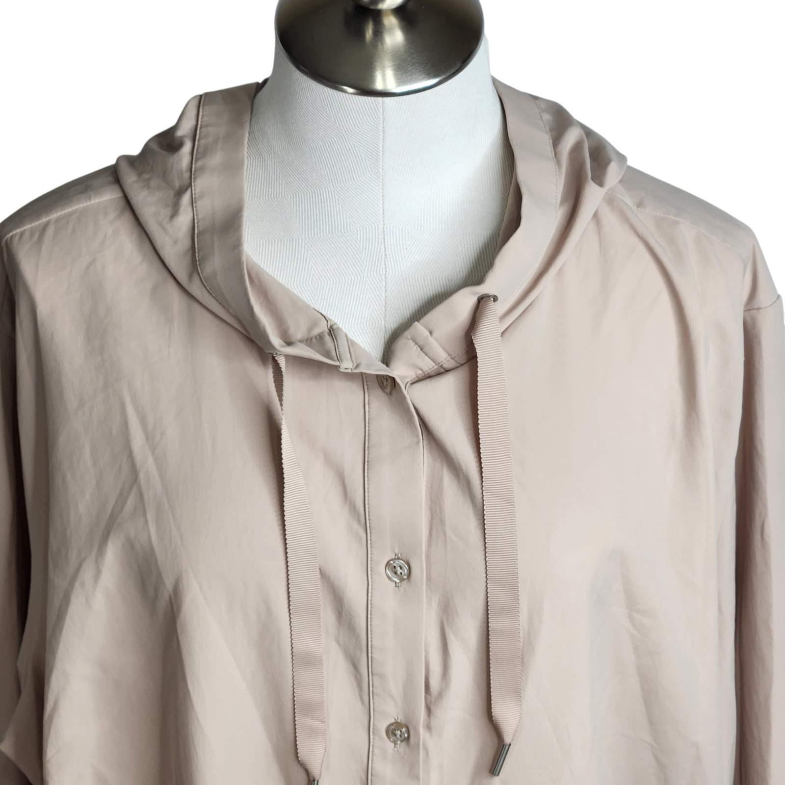 Coolibar Womens Size XXL Palma Aire Beach Shirt Beige UPF 50 Hood Zipper Pockets