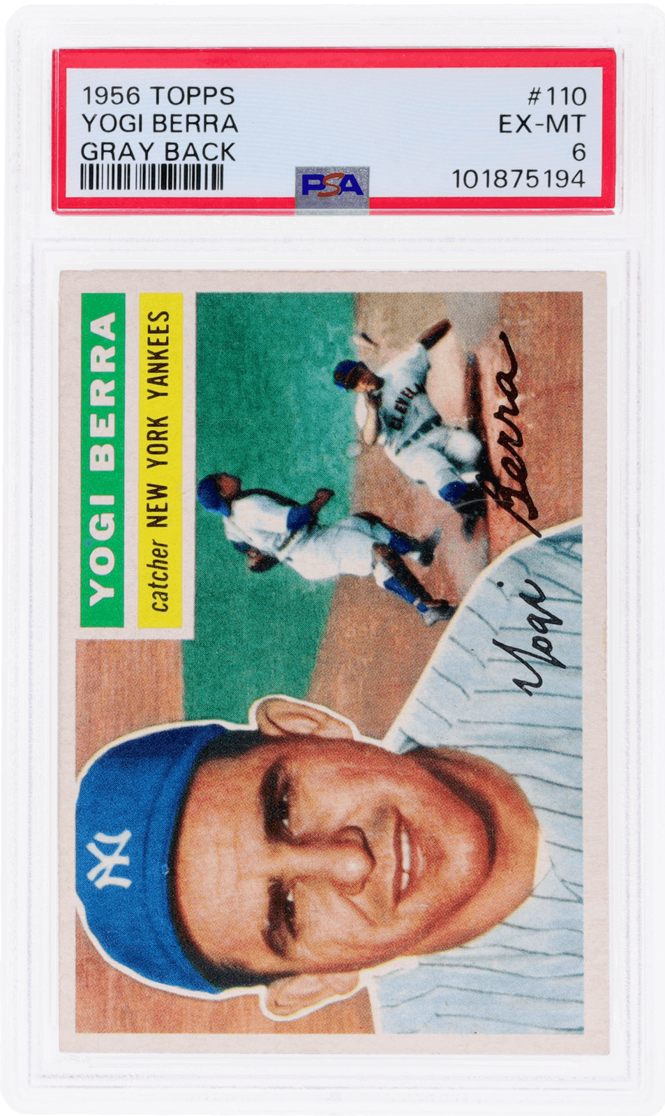 1956 Topps Yogi Berra Gray Back #110 PSA 6