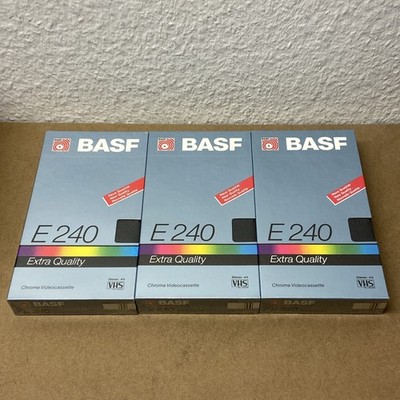 3x BASF E 240 Extra Quality / 4 Stunden VHS Videokassetten NEU & Verschweißt