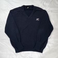 VTG IZOD Club 100% Egyptian Cotton Made in USA Knit VNeck Heavy Sweater Men L