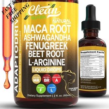 Clean Nutra Organic Maca Root Liquid Drops with Ashwagandha,Fenugreek, Beet Root