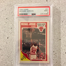 Fleer 1989 Fleer Michael Jordan #21 Chicago Bulls Basketball Card PSA 9 Graded