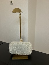 Neue Perlen-Clutch / Elegante Abendtasche mit Perlen In Silber