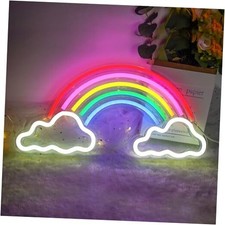 Rainbow Neon Sign, Dimmable LED Neon Lights USB Powered, Rainbow Rainbow Cloud