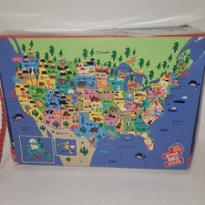 Map of the U.S.A. - 24 Piece Floor Jigsaw Puzzle - Complete 24" x 36" - 3 and Up