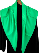 35"x35"Green Print Pure Mulberry Twill Silk 16momme Scarf 88X88cm6-31