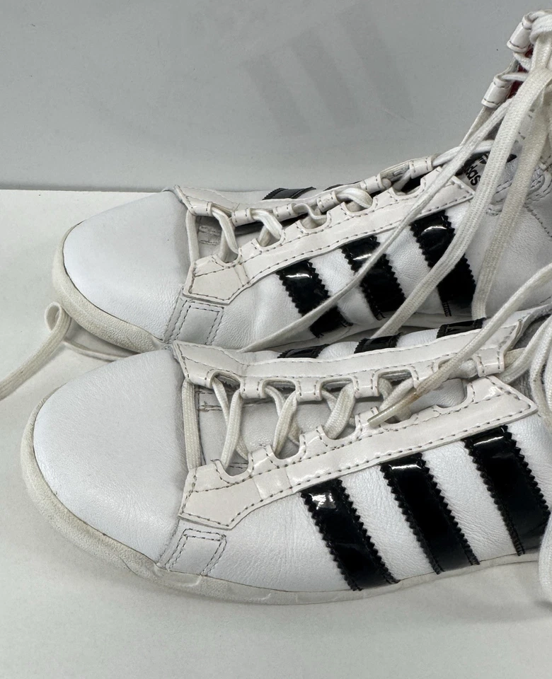 Adidas Women's High Top Sneakers G60856 White Black Red Vintage Style 7.5 - Image 2 of 4