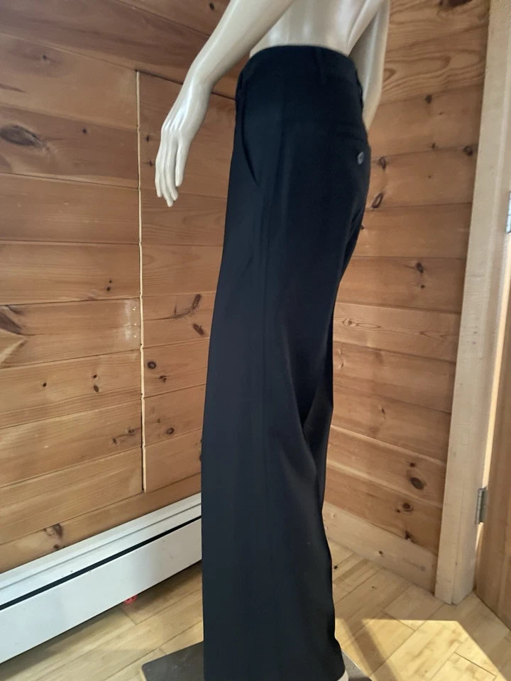 Pantalones de pierna ancha VINCE talla 2 negros mezcla de lana de longitud completa Foto 3 de 4