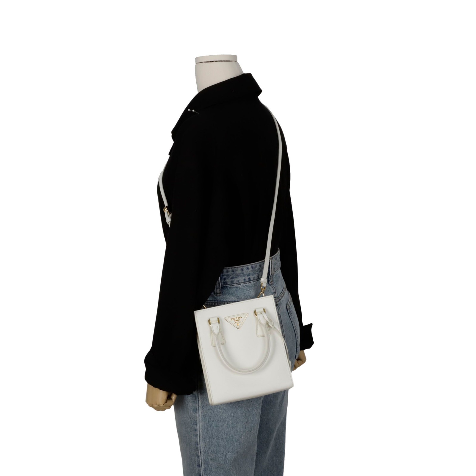 Prada 1BA358 Triangular Logo Mini Tote Shoulder B… - image 11