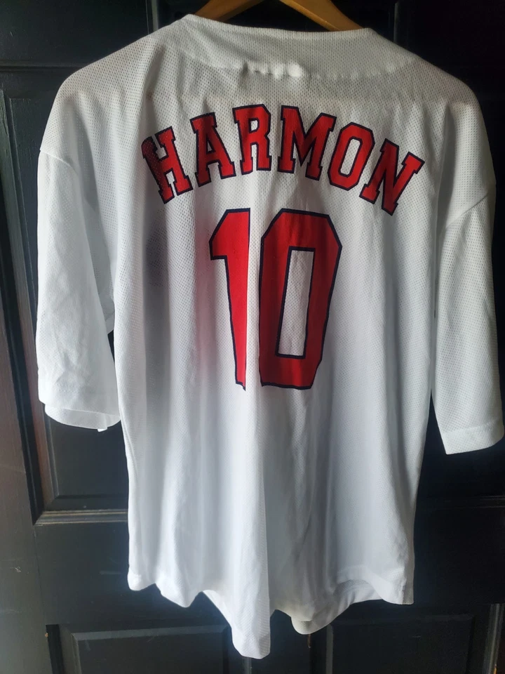 Camiseta de béisbol para mujer Idegy Cincinnati Reds #10 Harmon malla blanca abotonada... Foto 2 de 4