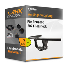 Für Peugeot 207 Fliessheck 06- IMIOLA HAK-POL Anhängekupplung starr + 7polig NEU