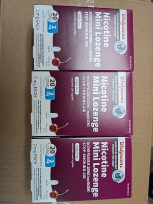 3*Nicotine Mini Lozenge Cherry Ice Flavor 2mg 20Ct Walgreens 3PK EX09/2026