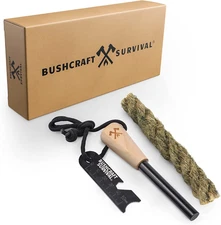 Ferro Rod Fire Starter Kit & Backpacking Multitool | Flint and Steel Striker | W